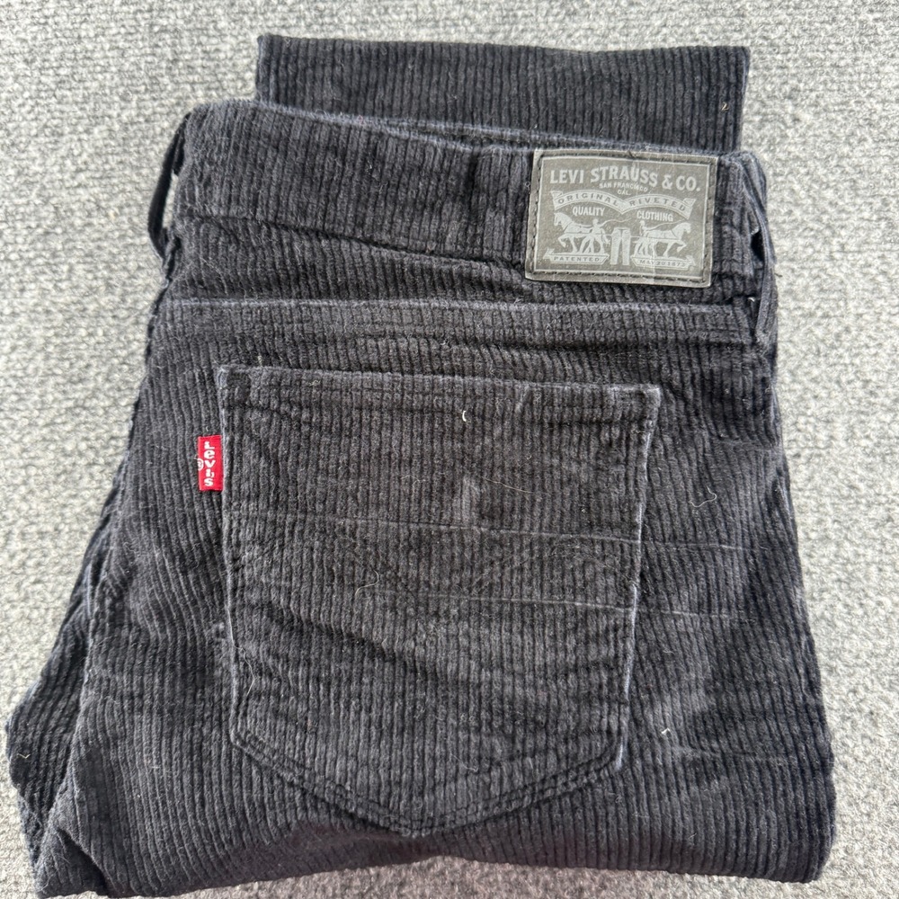 Levis 511 Slim Black Corduroy Pants Mens W33 L30 18881-1671 Straight Leg